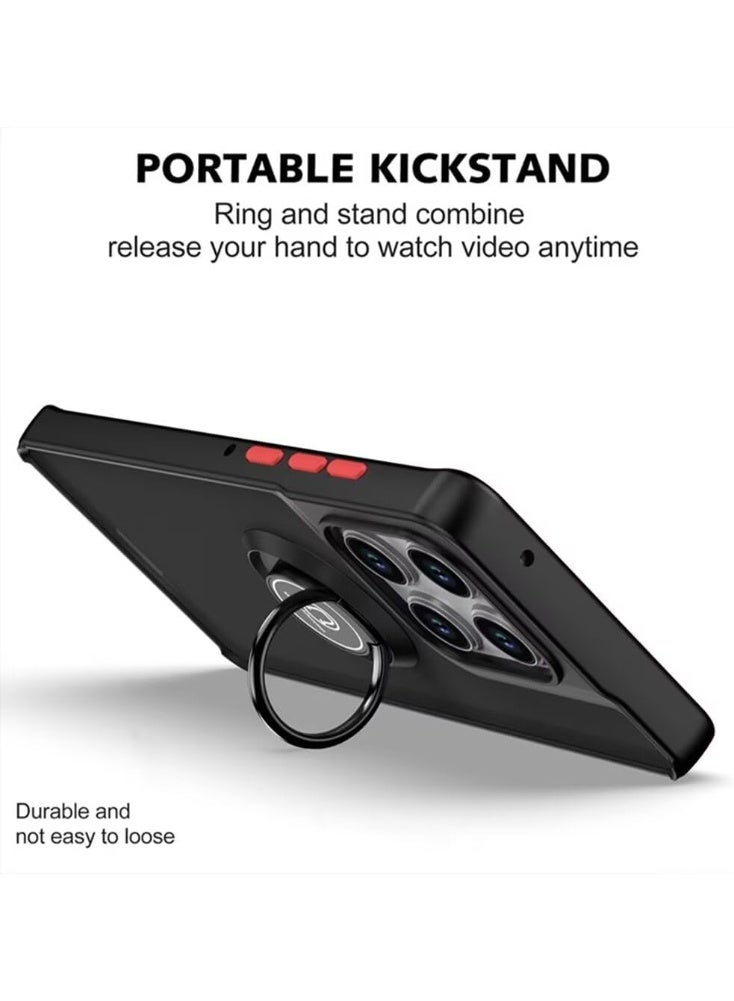 جراب مقاوم للصدمات لهاتف موتورولا إيدج 70 5G، غطاء هاتف مغناطيسي مزود بحلقة مغناطيسية وحامل، جراب ماص للصدمات بلمسة نهائية غير لامعة لهاتف موتورولا موتو إيدج 70 - Image 2